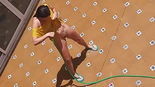 Voyeur my HOT neighbor &num; Pee exceeding my Sexy land lord's wife outlander my balcony