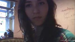 Natural beauty fingering the brush shaved cunt