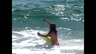 Little april outdoors showing off her body