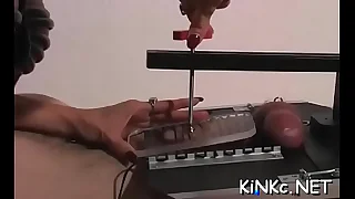 Hard footjob and ball crushing